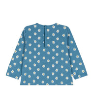 Load image into Gallery viewer, A091T LEGO 01 BLUE 50% SALE FLORAL LONG SLEEVES NEWBORN

