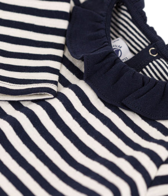 A091V LEPTON 01 NAVY CREAM LONG SLEEVES NEWBORN STRIPES