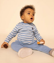 Load image into Gallery viewer, A08FI LASCINANT 02 BLUE CREAM 50% SALE LONG SLEEVES NEWBORN STRIPES
