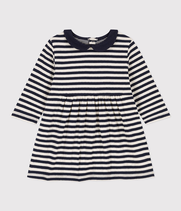 A0883 LEATHER 01 NAVY WHITE DRESSES FALL WINTER 2024/25 STRIPES