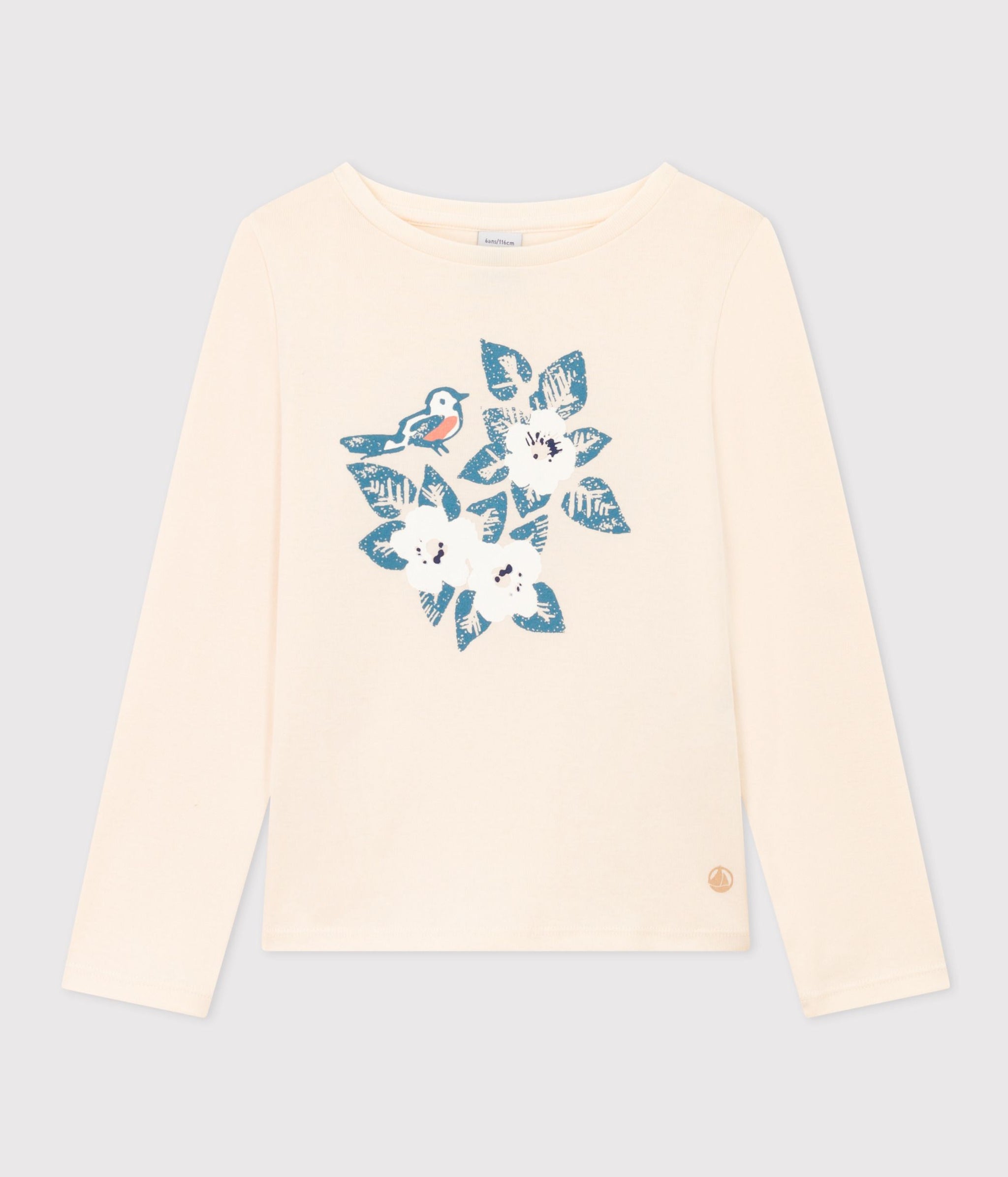 A08HF LORANE 02 CREAM FLOWER FLORAL LONG SLEEVES