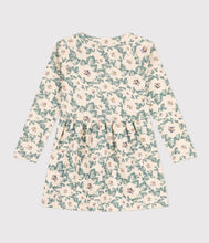 Load image into Gallery viewer, A08PA LOUVE 02 CREAM BLUE DRESSES FLORAL LONG SLEEVES
