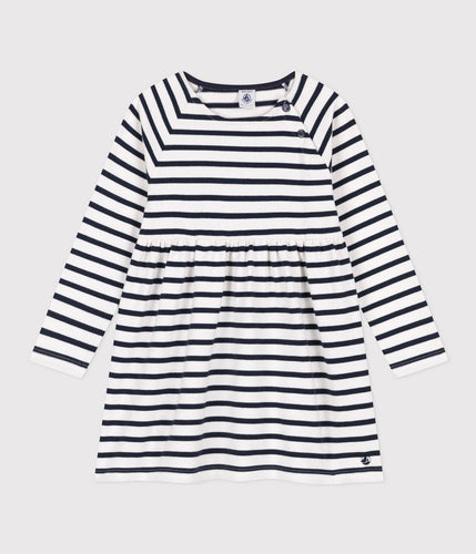 A08HA LOOKING 02 NAVY WHITE DRESSES STRIPES LONG SLEEVES