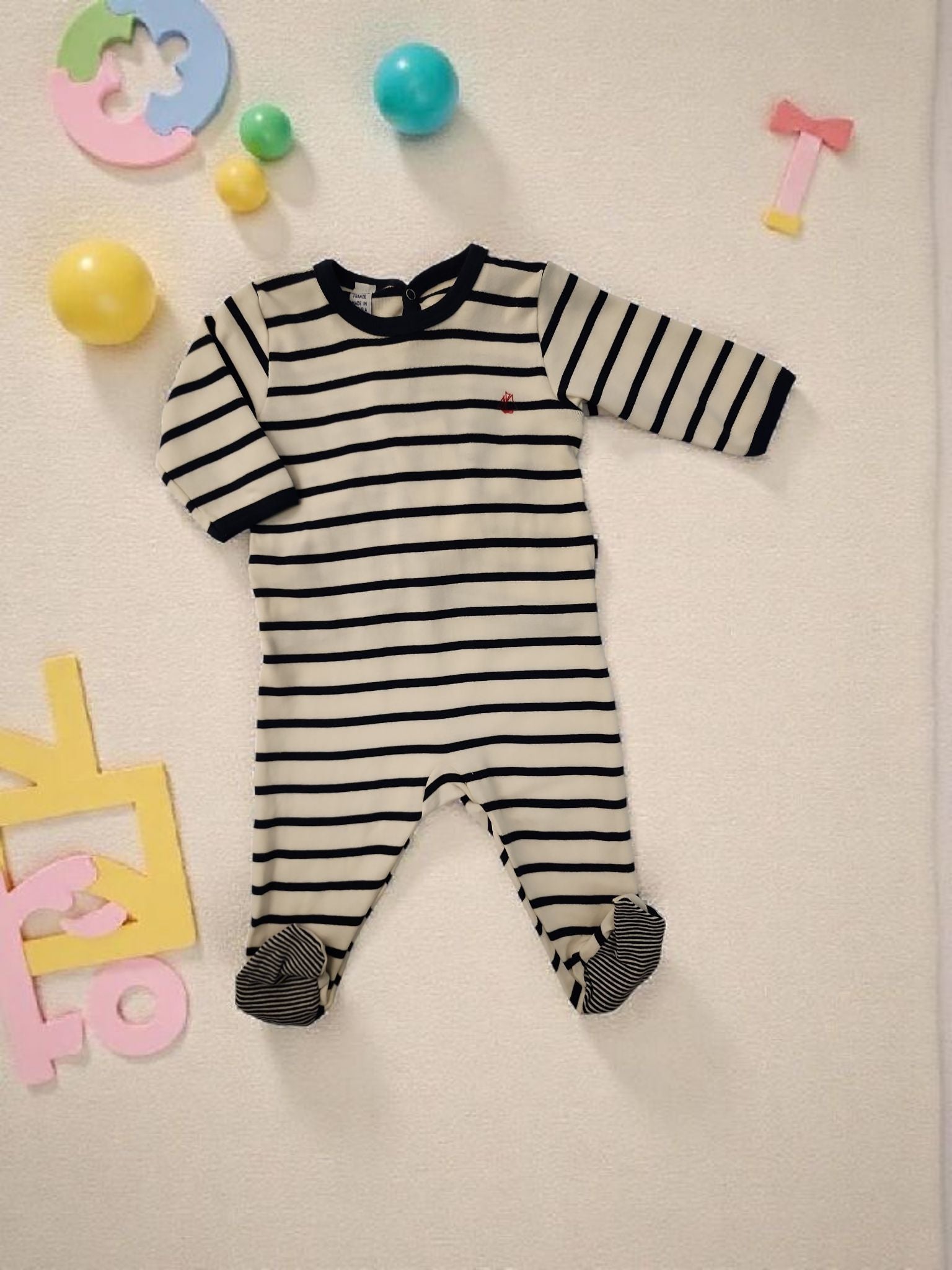 AW25 25415 63 NAVY WHITE BODYSUITS FALL WINTER 2025/26 NEWBORN STRIPES