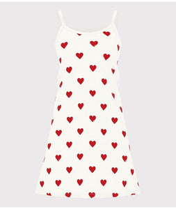SS24-A089R 01 WHITE RED 35% SALE DRESSES HEARTS SUMMER SPRING 2024