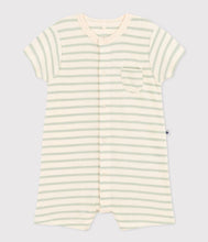 Load image into Gallery viewer, SS24-A09H4 01 CREAM MINT ROMPERS STRIPES SUMMER SPRING 2024
