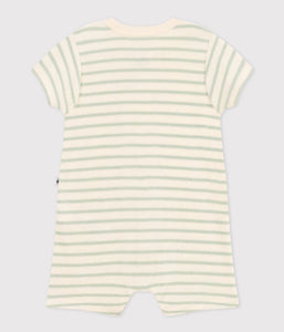 SS24-A09H4 01 CREAM MINT ROMPERS STRIPES SUMMER SPRING 2024