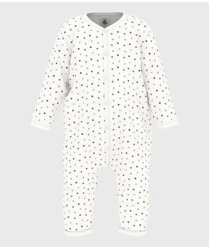 SS24-A09LU 07 WHITE HEARTS NEWBORN ROMPERS SUMMER SPRING 2024
