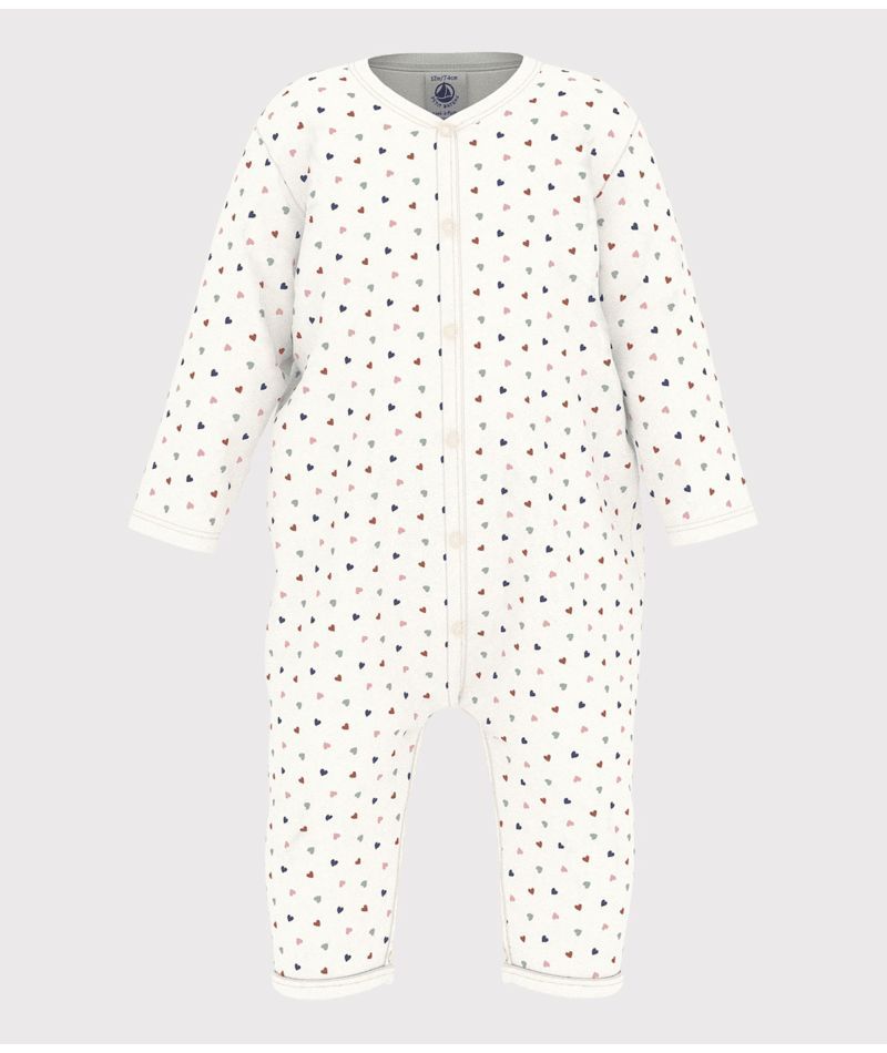 SS24-A09LU 07 WHITE HEARTS 35% SALE NEWBORN ROMPERS SUMMER SPRING 2024