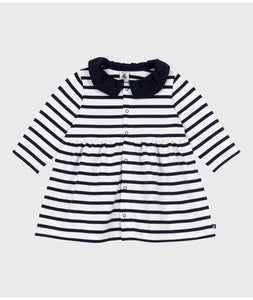 SS24-A09OE 01 WHITE NAVY 35% SALE DRESSES SAILOR STRIPES SUMMER SPRING 2024