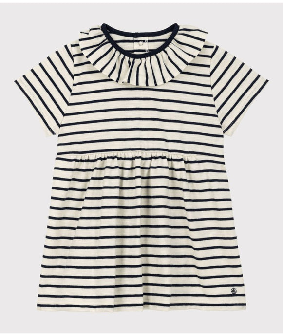 SS24-A09OF 01 CREAM NAVY 35% SALE DRESSES STRIPES SUMMER SPRING 2024