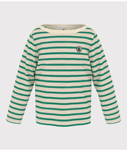 Load image into Gallery viewer, SS24-A0A1E 01 GREEN CREAM 35% SALE LONG SLEEVES STRIPES SUMMER SPRING 2024 T-SHIRTS
