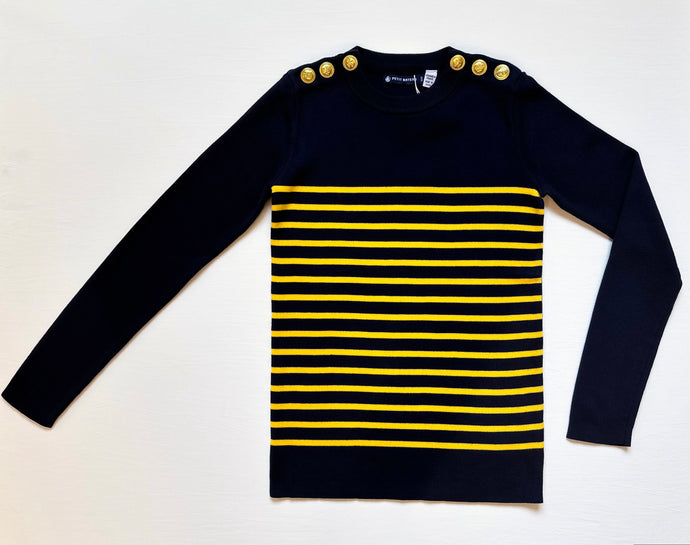 25349 08 NAVY YELLOW 25% SALE 50% STRIPES
