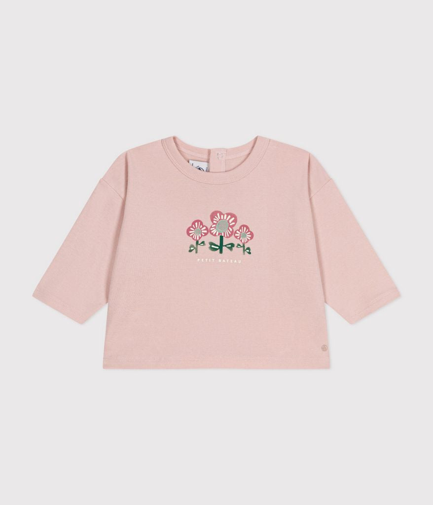 AW24 - A0BPJ 01 PINK FALL WINTER 2024/25 FLORAL LONG SLEEVES TEE