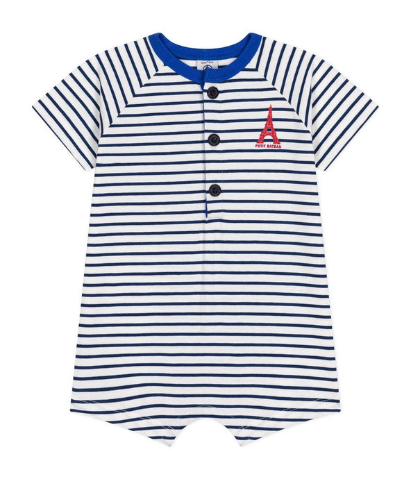 AW24 - A0C00 01 MARSHMALLOW/ FALL WINTER 2024/25 OVERALL SHORT PARIS THEME ROMPERS SAILOR STRIPES