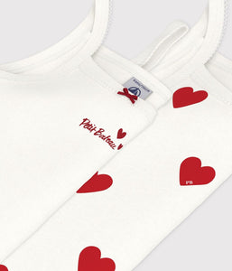 AW24 - A00FQ 00 WHITE RED CAMISOLE FALL WINTER 2024/25 HEARTS T-SHIRTS