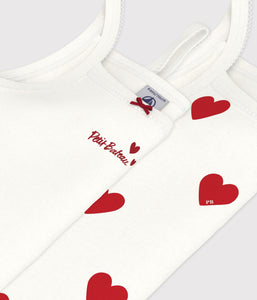 AW25 - A00FQ 00 WHITE RED CAMISOLE FALL WINTER 2025/26 HEARTS T-SHIRTS
