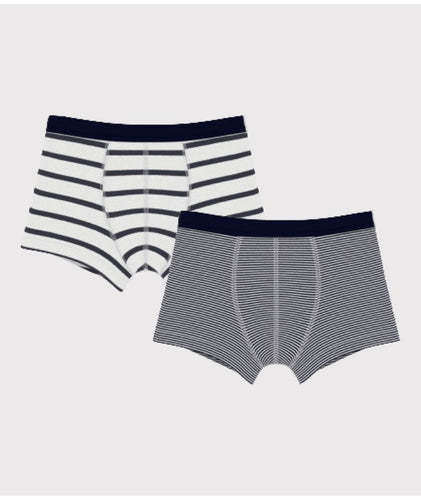 AW25 - A01DF 00 WHITE NAVY BOXERS FALL WINTER 2024/25 STRIPES