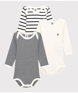 AW24 - A01TB 00 WHITE NAVY BODYSUITS FALL WINTER 2024/25 LONG SLEEVES NEWBORN PERMANENTS STRIPES