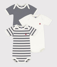 Load image into Gallery viewer, AW24 - A01TC 00 WHITE NAVY BODYSUITS FALL WINTER 2024/25 NEWBORN PERMANENTS SAILOR STRIPES
