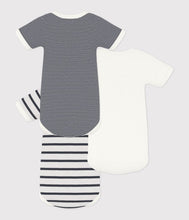 Load image into Gallery viewer, AW24 - A01TC 00 WHITE NAVY BODYSUITS FALL WINTER 2024/25 NEWBORN PERMANENTS SAILOR STRIPES
