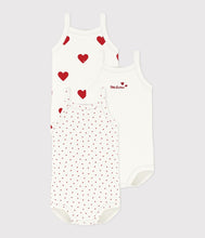 Load image into Gallery viewer, AW24 - A04IX 00 WHITE RED BODYSUITS FALL WINTER 2024/25 HEARTS NEWBORN
