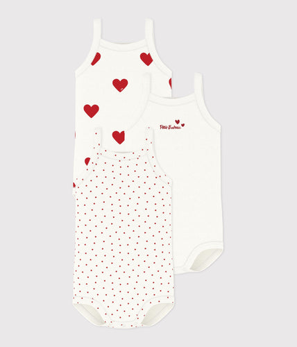 AW25 - A04IX 00 WHITE RED BODYSUITS FALL WINTER 2024/25 HEARTS NEWBORN