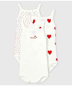 AW24 - A04IX 00 WHITE RED BODYSUITS FALL WINTER 2024/25 HEARTS NEWBORN