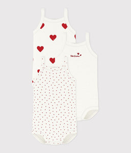 AW24 - A04IX 00 WHITE RED BODYSUITS FALL WINTER 2024/25 HEARTS NEWBORN