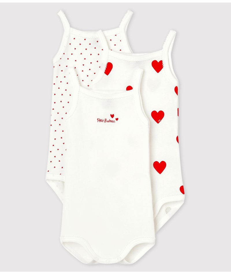 AW24 - A04IX 00 WHITE RED BODYSUITS FALL WINTER 2024/25 HEARTS NEWBORN