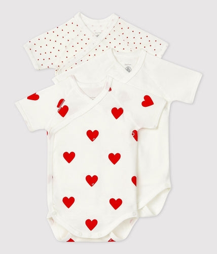AW25 - A04O7 00 WHITE RED BODYSUITS FALL WINTER 2024/25 HEARTS NEWBORN PERMANENTS