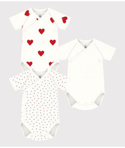 AW24 - A04O7 00 WHITE RED BODYSUITS FALL WINTER 2024/25 HEARTS NEWBORN PERMANENTS