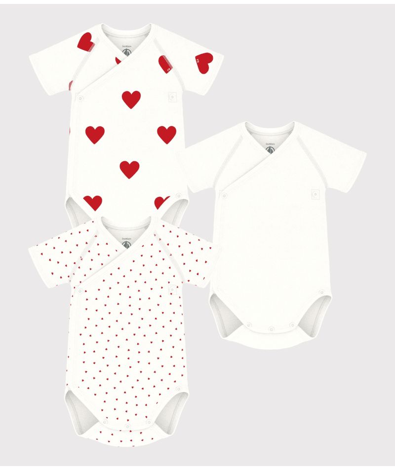 AW24 - A04O7 00 WHITE RED BODYSUITS FALL WINTER 2024/25 HEARTS NEWBORN PERMANENTS