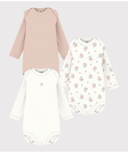 AW25 - A0BGB 00 WHITE PINK BODYSUITS FALL WINTER 2024/25 24/25 30% FLORAL LONG SLEEVES NEWBORN