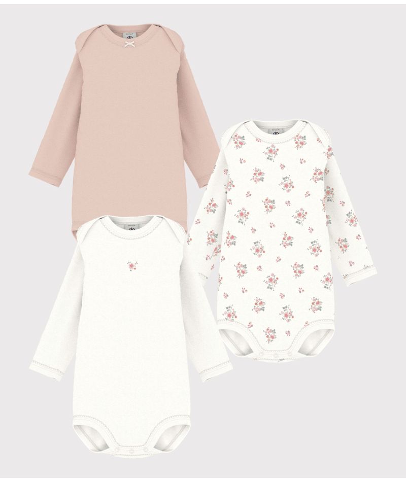 AW24 - A0BGB 00 WHITE PINK 25% SALE BODYSUITS FALL WINTER 2024/25 FLORAL LONG SLEEVES NEWBORN