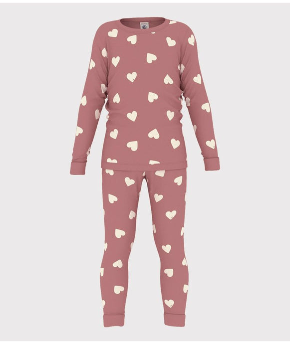 AW24 - A0BIS 01 RASBERRY WHITE FALL WINTER 2024/25 HEARTS PYJAMAS