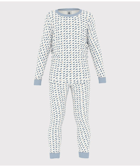 AW24 - A0BIV 01 WHITE BLUE FALL WINTER 2024/25 LONG SLEEVES PYJAMAS