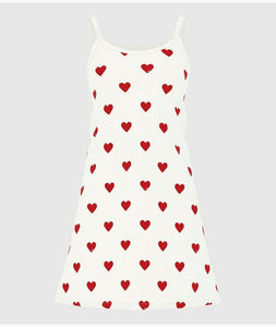 AW25 - A089R 01 WHITE RED DRESSES FALL WINTER 2025/26 HEARTS PERMANENTS PYJAMAS