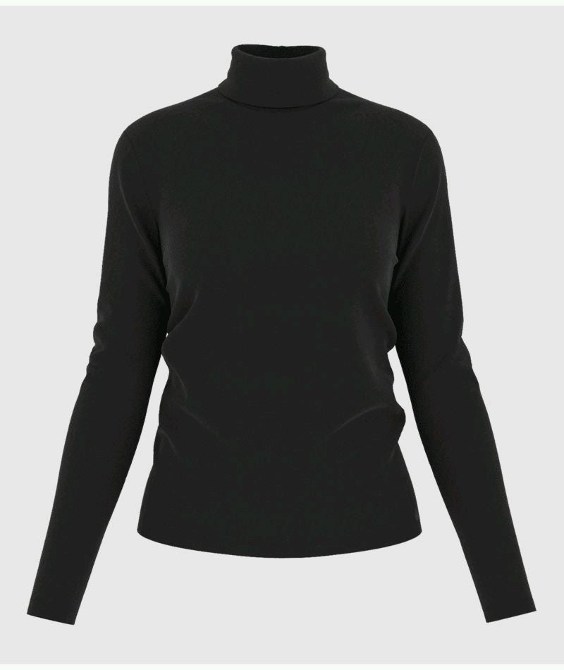 AW24 - A0AKD 01 BLACK LONG SLEEVES FALL WINTER 2024/25 ICONIC TURTLENECK