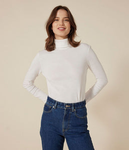 AW24 - A0AKD 02 WHITE LONG SLEEVES FALL WINTER 2024/25 ICONIC TURTLENECK