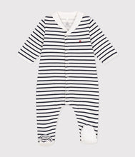 Load image into Gallery viewer, AW24 - A0ASR 01 WHITE NAVY BODYSUITS FALL WINTER 2024/25 NEWBORN SAILOR STRIPES
