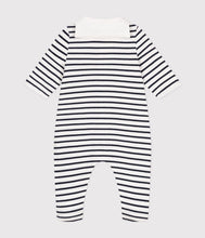 Load image into Gallery viewer, AW24 - A0ASR 01 WHITE NAVY BODYSUITS FALL WINTER 2024/25 NEWBORN SAILOR STRIPES
