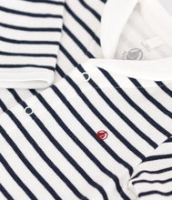 Load image into Gallery viewer, AW24 - A0ASR 01 WHITE NAVY BODYSUITS FALL WINTER 2024/25 NEWBORN SAILOR STRIPES
