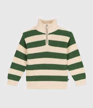 Load image into Gallery viewer, AW24 - A0AW3 01 GREEN CREAM FALL WINTER 2024/25 LONG SLEEVES STRIPES SWEATER
