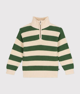 AW24 - A0AW3 01 GREEN CREAM FALL WINTER 2024/25 LONG SLEEVES STRIPES SWEATER