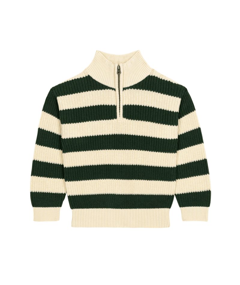 AW24 - A0AW3 01 GREEN CREAM FALL WINTER 2024/25 LONG SLEEVES STRIPES SWEATER