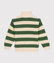 Load image into Gallery viewer, AW24 - A0AW3 01 GREEN CREAM FALL WINTER 2024/25 LONG SLEEVES STRIPES SWEATER
