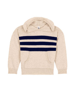 AW24 - A0AWF 01 CREAM NAVY FALL WINTER 2024/25 LONG SLEEVES SAILOR STRIPES SWEATSHIRT