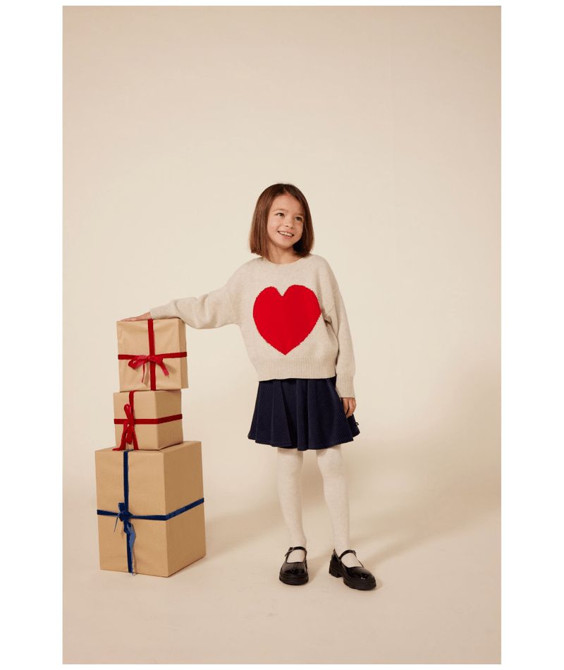 AW24 - A0B0V 01 CREAM RED 25% SALE FALL WINTER 2024/25 HEARTS LONG SLEEVES SWEATSHIRTS