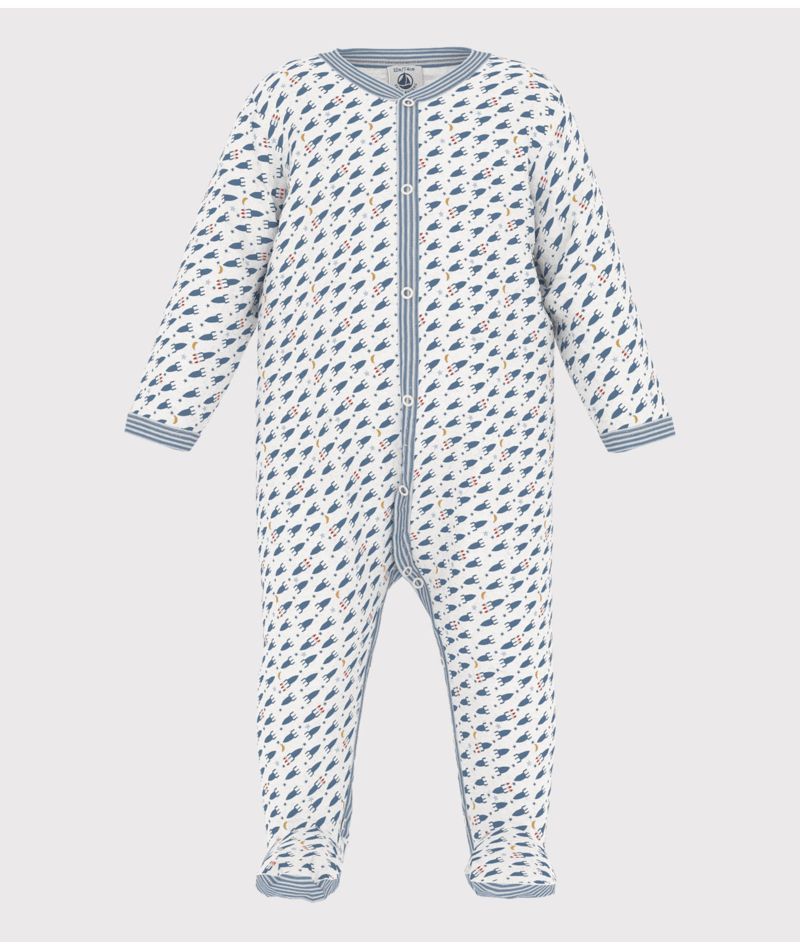 AW24 - A0B1V 01 WHITE BLUE BODYSUITS FALL WINTER 2024/25 LONG SLEEVES NEWBORN